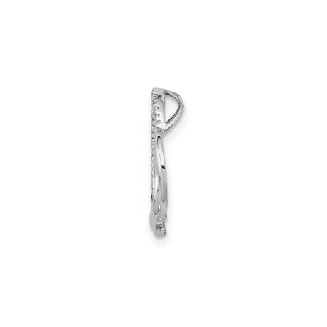 Sterling Silver Double Heart Pendant with Diamond Accents, Intertwined Romantic Design