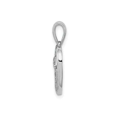Sterling Silver Heart Pendant with Diamond Cut Inner Heart, Romantic Double Heart Design
