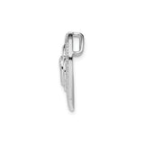 Sterling Silver Heart Pendant with Diamonds, Three Nested Open Hearts Design for Women