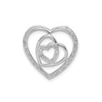 Sterling Silver Heart Pendant with Diamonds, Three Nested Open Hearts Design for Women