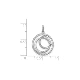 Sterling Silver Pendant with Cubic Zirconia, Interlocking Circle Design for Women