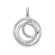 Sterling Silver Pendant with Cubic Zirconia, Interlocking Circle Design for Women