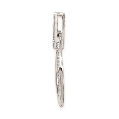 Sterling Silver Double Circle Pendant with Pavé Cubic Zirconia, Modern Interlocking Design