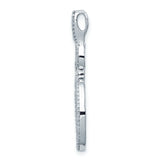 Sterling Silver Pendant with Interlocking Oval Loops and Cubic Zirconia Accent