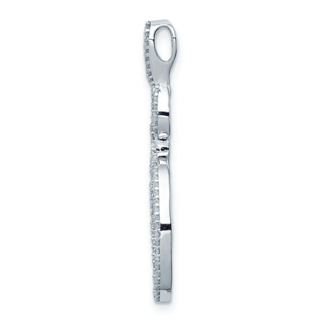 Sterling Silver Pendant with Interlocking Oval Loops and Cubic Zirconia Accent