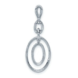 Sterling Silver Pendant with Interlocking Oval Loops and Cubic Zirconia Accent