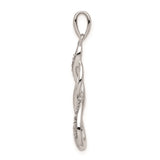 Sterling Silver Infinity Pendant with Cubic Zirconia, Twisted Open Loop Design, Symbolic Jewelry