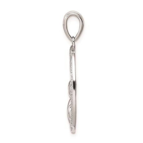 Sterling Silver Mother Pendant with Diamond, Minimalist Christian Symbol