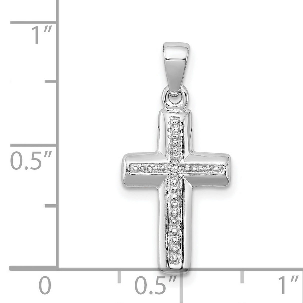 Diamond Cross Charm Pendant in Real 925 Sterling Silver