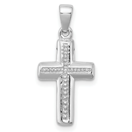 Diamond Cross Charm Pendant in Real 925 Sterling Silver