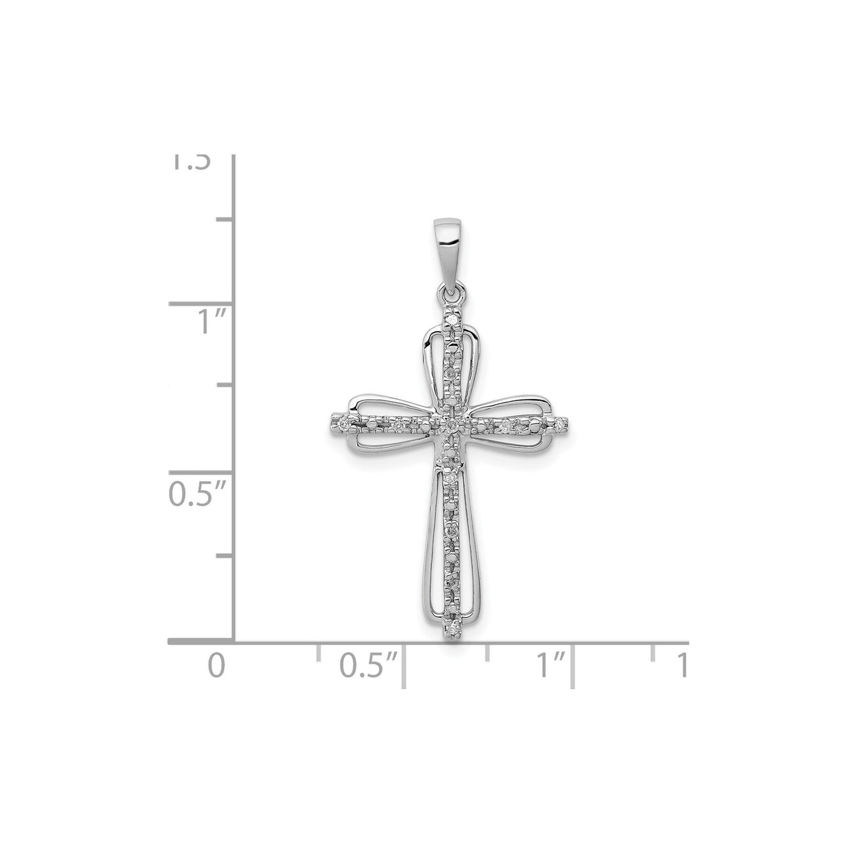 Sterling Silver Diamond Cross Pendant with Pavé Detailing, Modern Religious Jewelry
