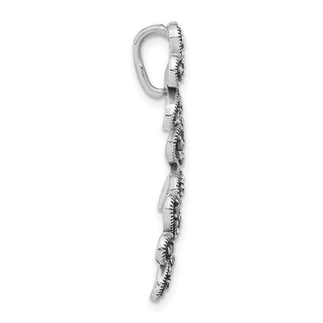 Sterling Silver Floral Brooch with Marcasite Flower Motifs, Vintage Style for Women