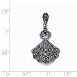 Marcasite Charm Pendant in Real 925 Sterling Silver