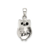 Sterling Silver Owl Pendant with Marcasite and Agate, Nature-Inspired Wisdom Totem Jewelry
