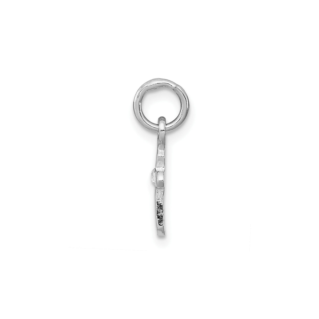 Sterling Silver Cross Pendant with Crystal, Modern Minimalist Religious Design for Men and Women