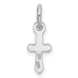 Childs Preciosa Crystal Apr Cross Charm Pendant in Real 925 Sterling Silver