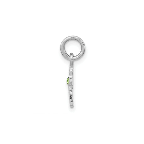 Sterling Silver Cross Pendant with Peridot, Modern Religious Charm for Men and Women