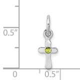 Childs Preciosa Crystal Aug Cross Charm Pendant in Real 925 Sterling Silver