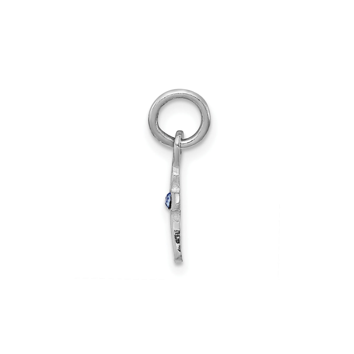 Sterling Silver Cross Pendant with Blue Crystal Center, Spiritual Design for Men and Women