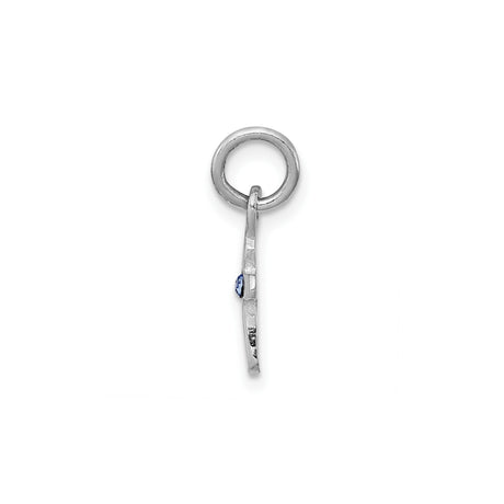 Sterling Silver Cross Pendant with Blue Crystal Center, Spiritual Design for Men and Women