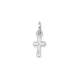 Sterling Silver Cross Pendant with Blue Crystal Center, Spiritual Design for Men and Women