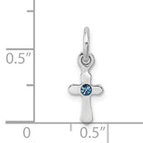 Childs Preciosa Crystal Dec Cross Charm Pendant in Real 925 Sterling Silver