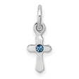 Childs Preciosa Crystal Dec Cross Charm Pendant in Real 925 Sterling Silver