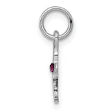 Childs Preciosa Crystal Feb Cross Charm Pendant in Real 925 Sterling Silver