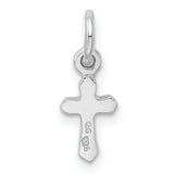 Childs Preciosa Crystal Feb Cross Charm Pendant in Real 925 Sterling Silver