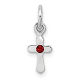 Childs Preciosa Crystal Jan Cross Charm Pendant in Real 925 Sterling Silver