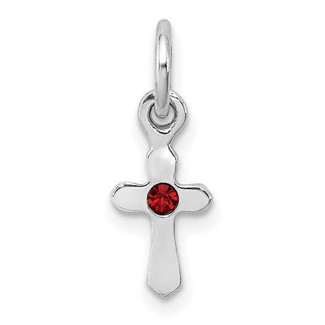 Childs Preciosa Crystal Jan Cross Charm Pendant in Real 925 Sterling Silver