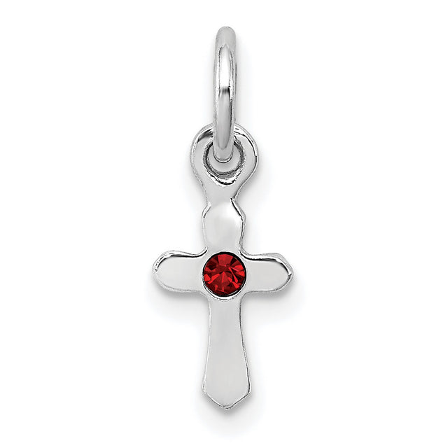Childs Preciosa Crystal Jan Cross Charm Pendant in Real 925 Sterling Silver