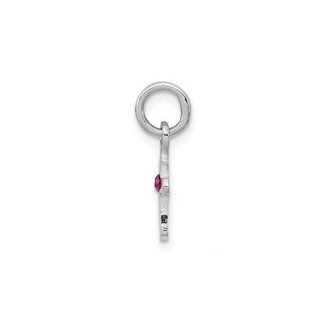 Sterling Silver Cross Pendant with Ruby Crystal Accents, Faith Symbol Jewelry for Men and Women