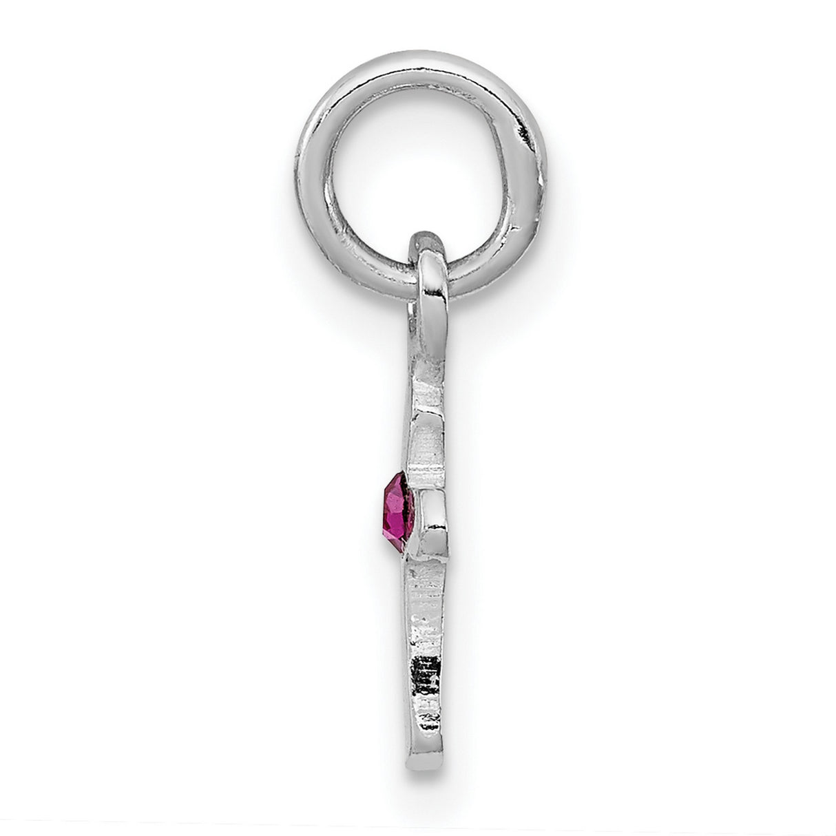 Childs Preciosa Crystal July Cross Charm Pendant in Real 925 Sterling Silver