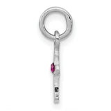 Childs Preciosa Crystal July Cross Charm Pendant in Real 925 Sterling Silver