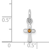 Childs Preciosa Crystal Nov Cross Charm Pendant in Real 925 Sterling Silver