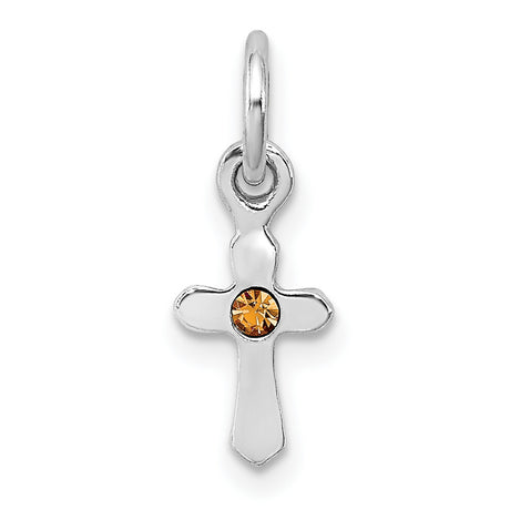Childs Preciosa Crystal Nov Cross Charm Pendant in Real 925 Sterling Silver