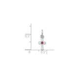 Sterling Silver Cross Pendant with Crystal Gemstone, Modern Minimalist Design for Men and Women