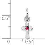 Childs Preciosa Crystal Oct Cross Charm Pendant in Real 925 Sterling Silver