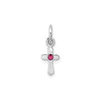 Sterling Silver Cross Pendant with Crystal Gemstone, Modern Minimalist Design for Men and Women