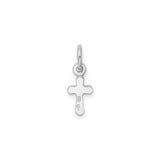 Sterling Silver Cross Pendant with Blue Crystal, Gold Accents, Minimalist Unisex Design