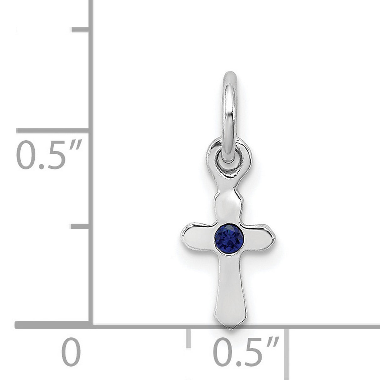 Childs Preciosa Crystal Sept Cross Charm Pendant in Real 925 Sterling Silver