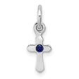 Childs Preciosa Crystal Sept Cross Charm Pendant in Real 925 Sterling Silver