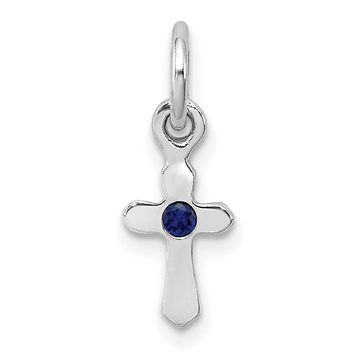 Childs Preciosa Crystal Sept Cross Charm Pendant in Real 925 Sterling Silver