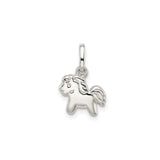 Sterling Silver Pony Pendant Charm with Cartoon Horse Design for Girls and Teens