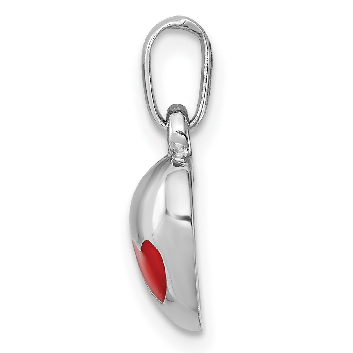Sterling Silver Heart Pendant with Red Enamel Linked Hearts, Romantic Jewelry for Women
