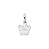 Sterling Silver Butterfly Charm Pendant with Pink Enamel, Whimsical Design for Girls