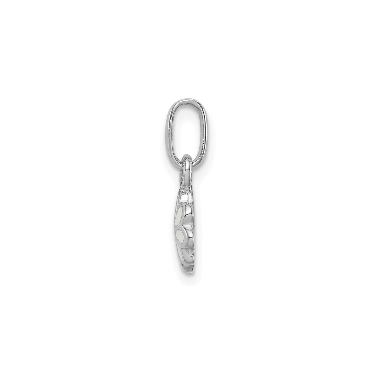 Sterling Silver Daisy Flower Pendant Charm with White and Yellow Enamel, Nature-Inspired Floral Design