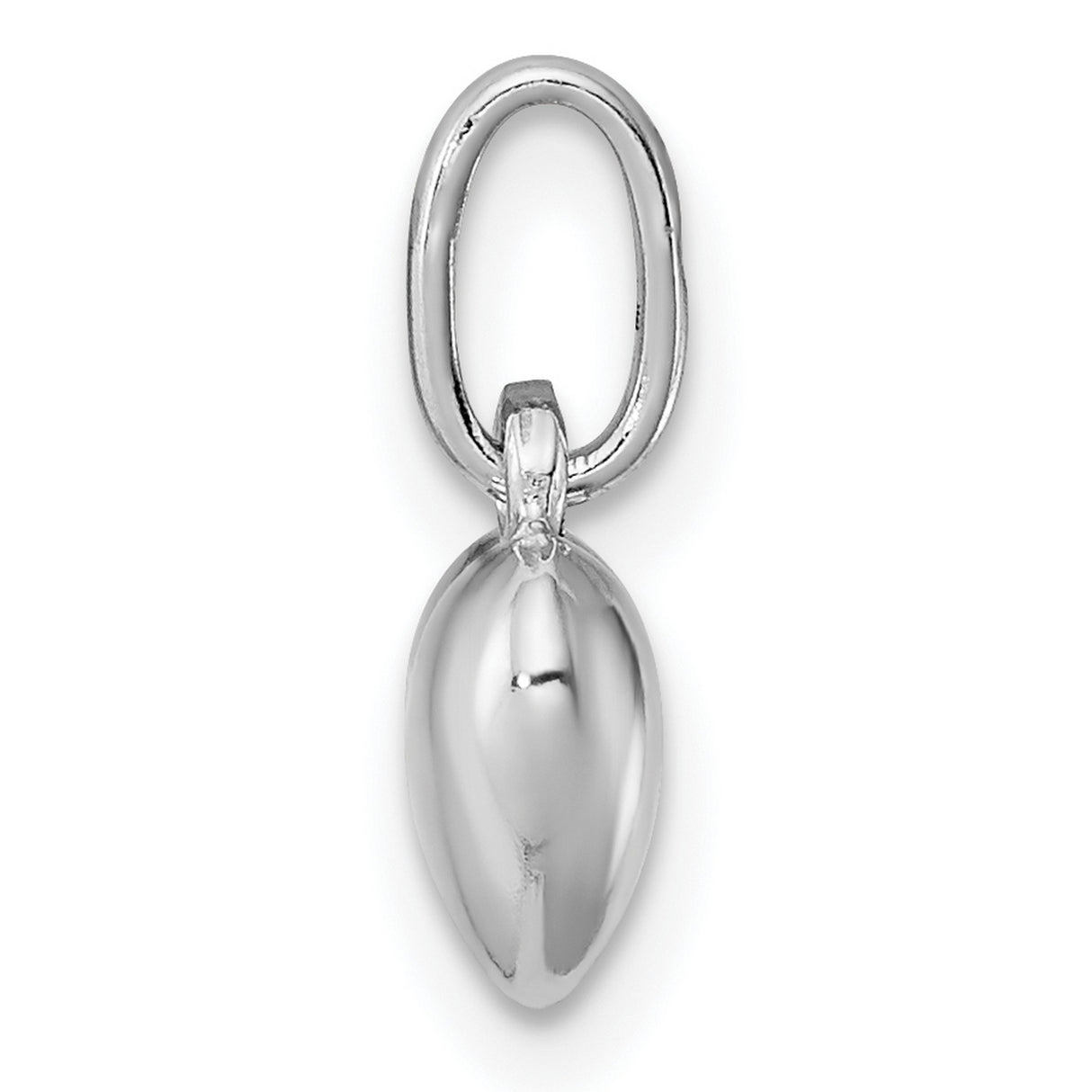 Sterling Silver Heart Pendant Charm with Polished Puffed Heart Design for Women