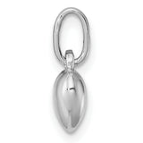 Sterling Silver Heart Pendant Charm with Polished Puffed Heart Design for Women